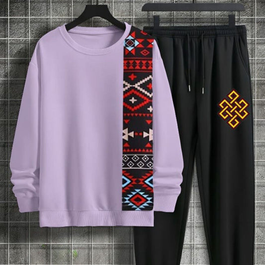 Sindhi Traditional DTF Printing Fleece Sweatshirt &amp; Trouser Grand Bazaar