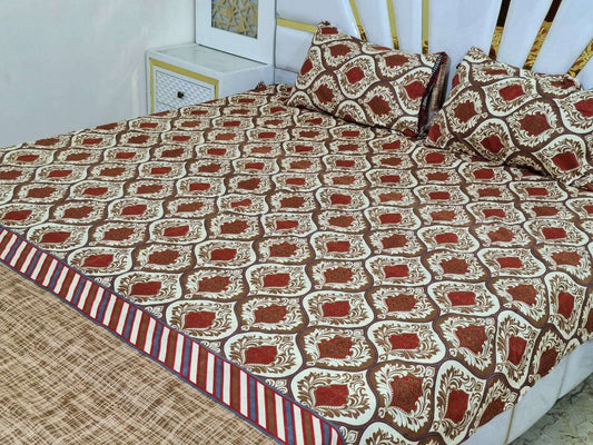 3D Cotton Satin King Size Bedsheet | Golden1 Grand Bazaar