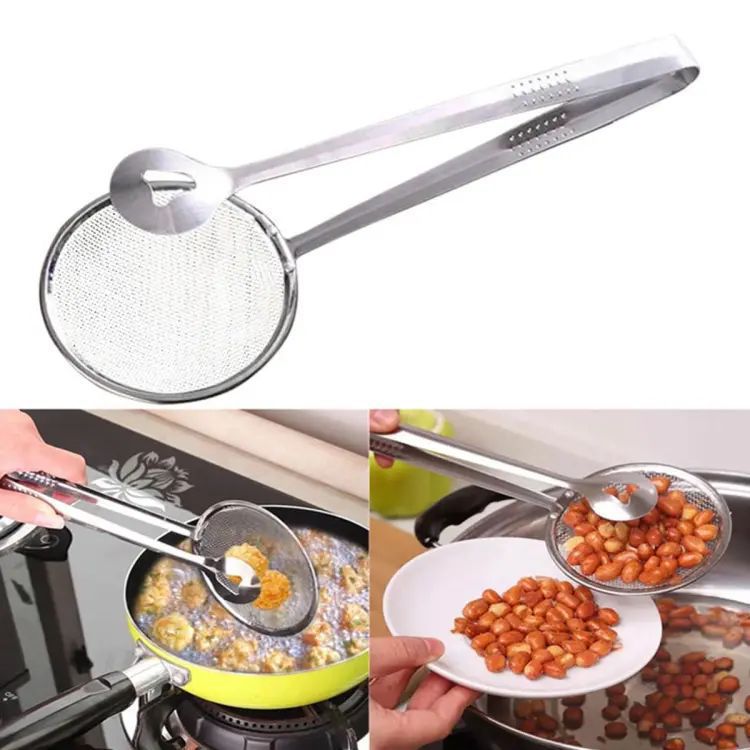 Stainless Steel Frying Mesh Tong – With Shopper Packing Grand Bazaar