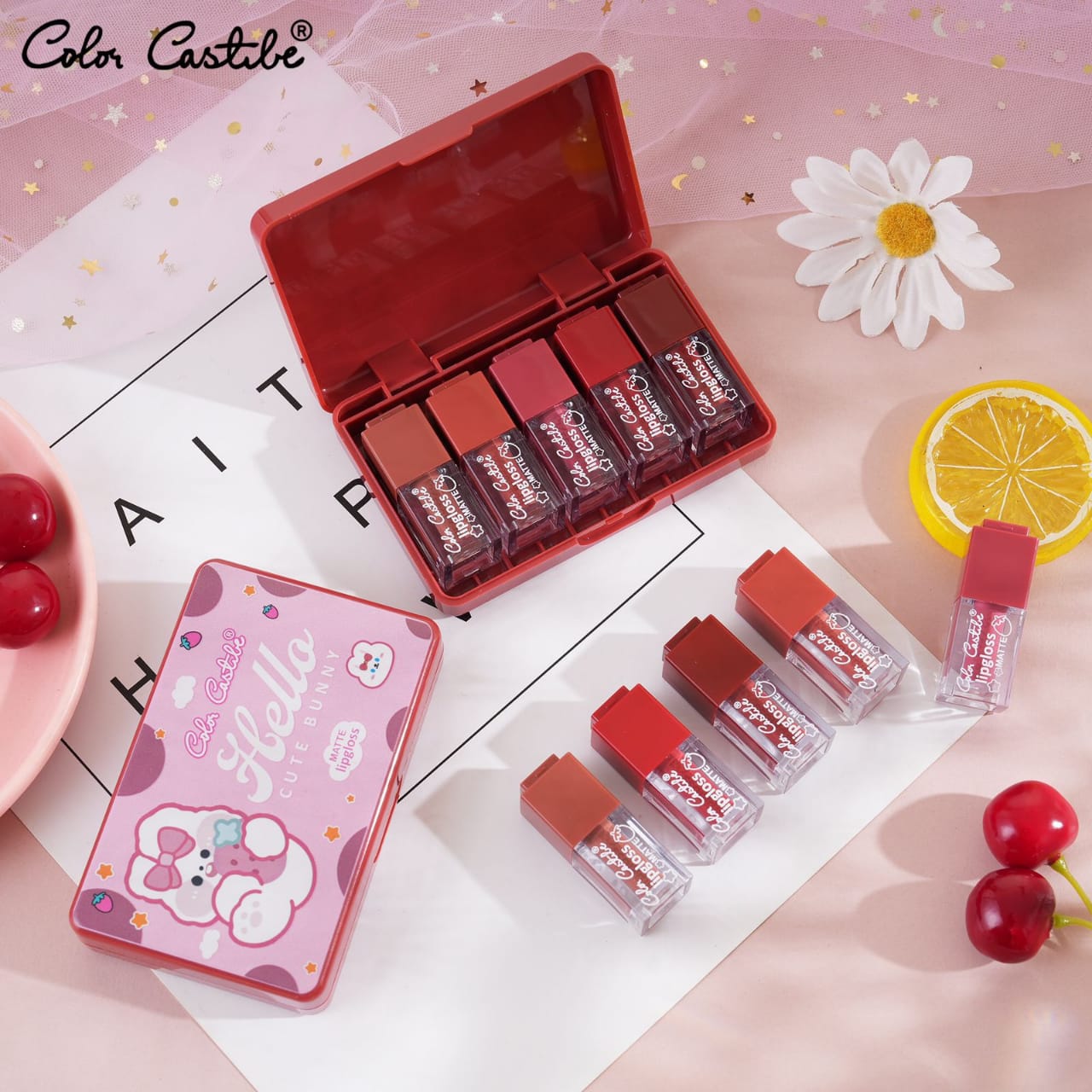 Color Castle Lip Gloss Pack – 5 Vibrant Shades with Long-Lasting Shine Grand Bazaar