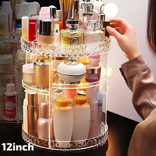 360 Rotating Large Acrylic Diamond Shape Cosmetics/Jewelry Organizer Grand Bazaar