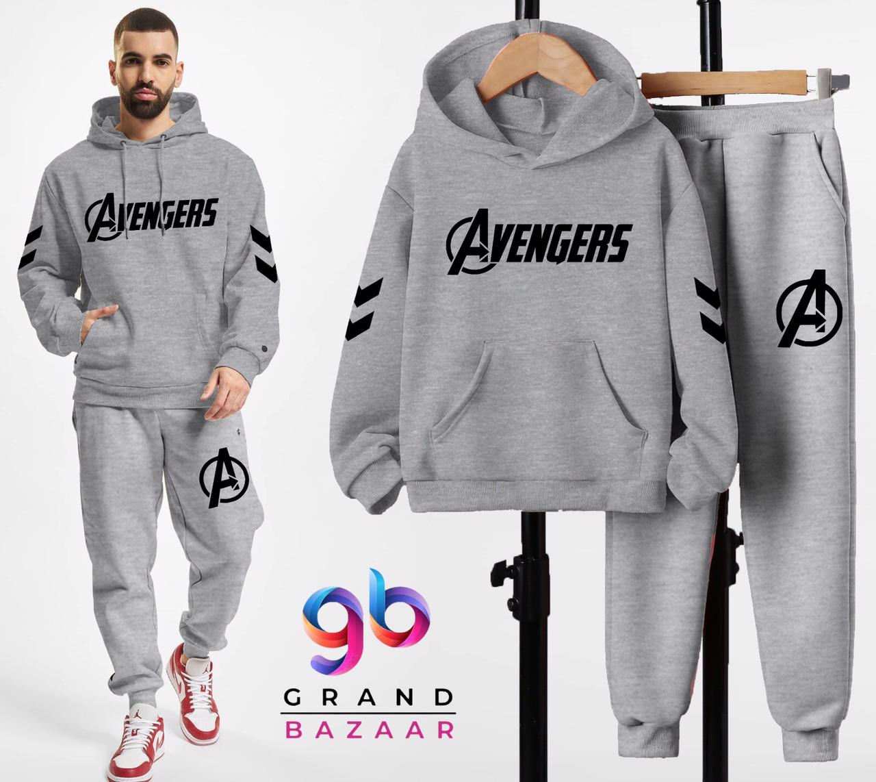 Men's Printed Fleece Hoodies & Trousers Set for Winter Grand Bazaar