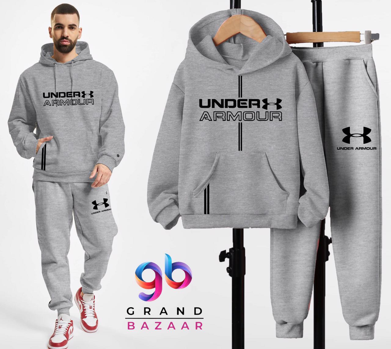 Men's Printed Fleece Hoodies & Trousers Set for Winter Grand Bazaar