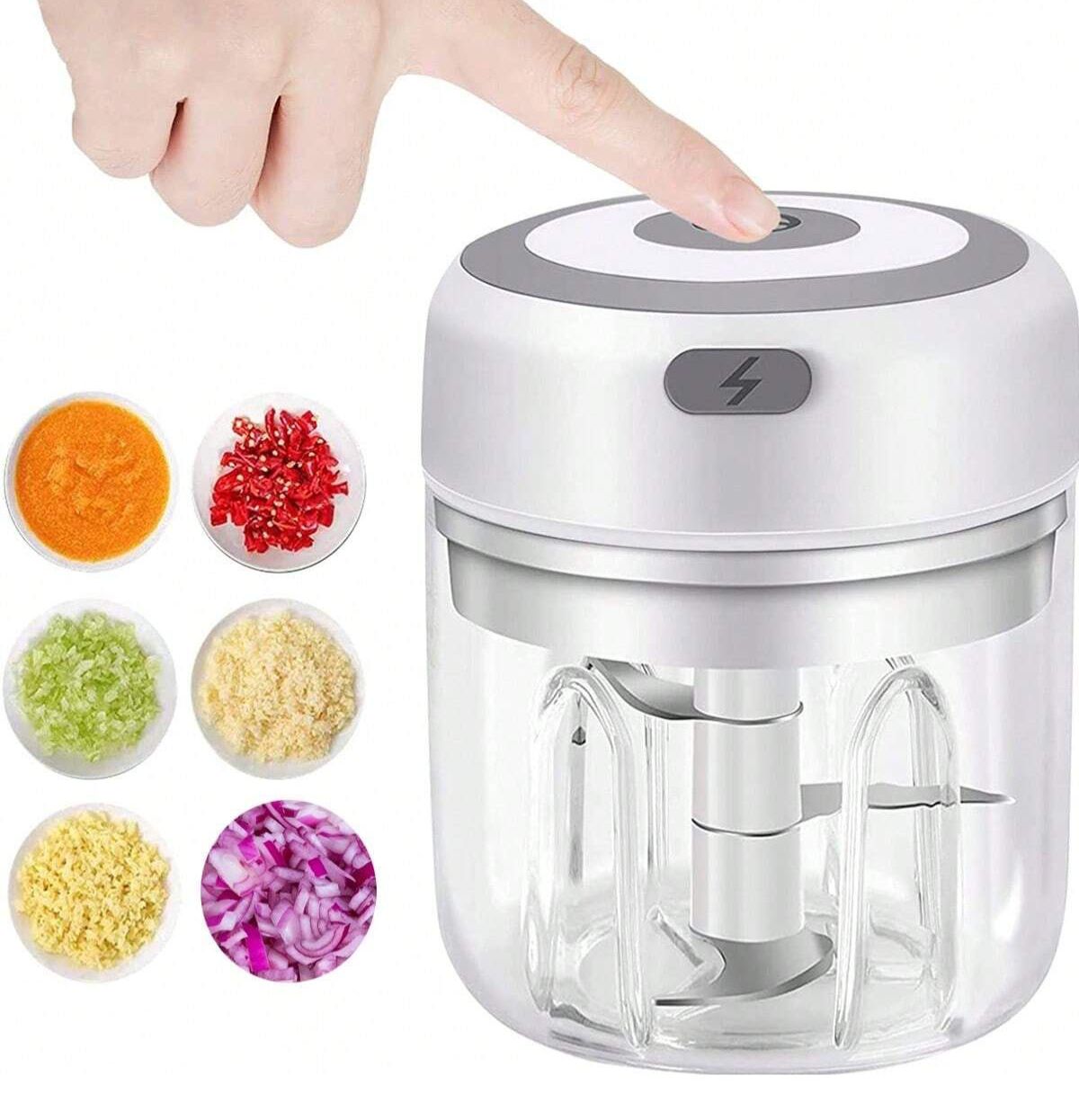 Rechargeable 250ML 3-Blade Garlic Food Processor Chopper