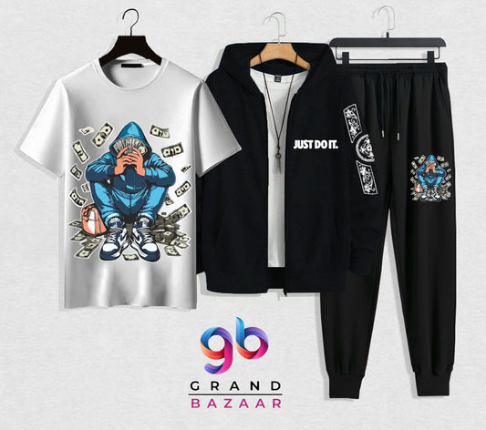 Narcos Printed Winter Collection (Zipper + T-Shirt + Trouser)