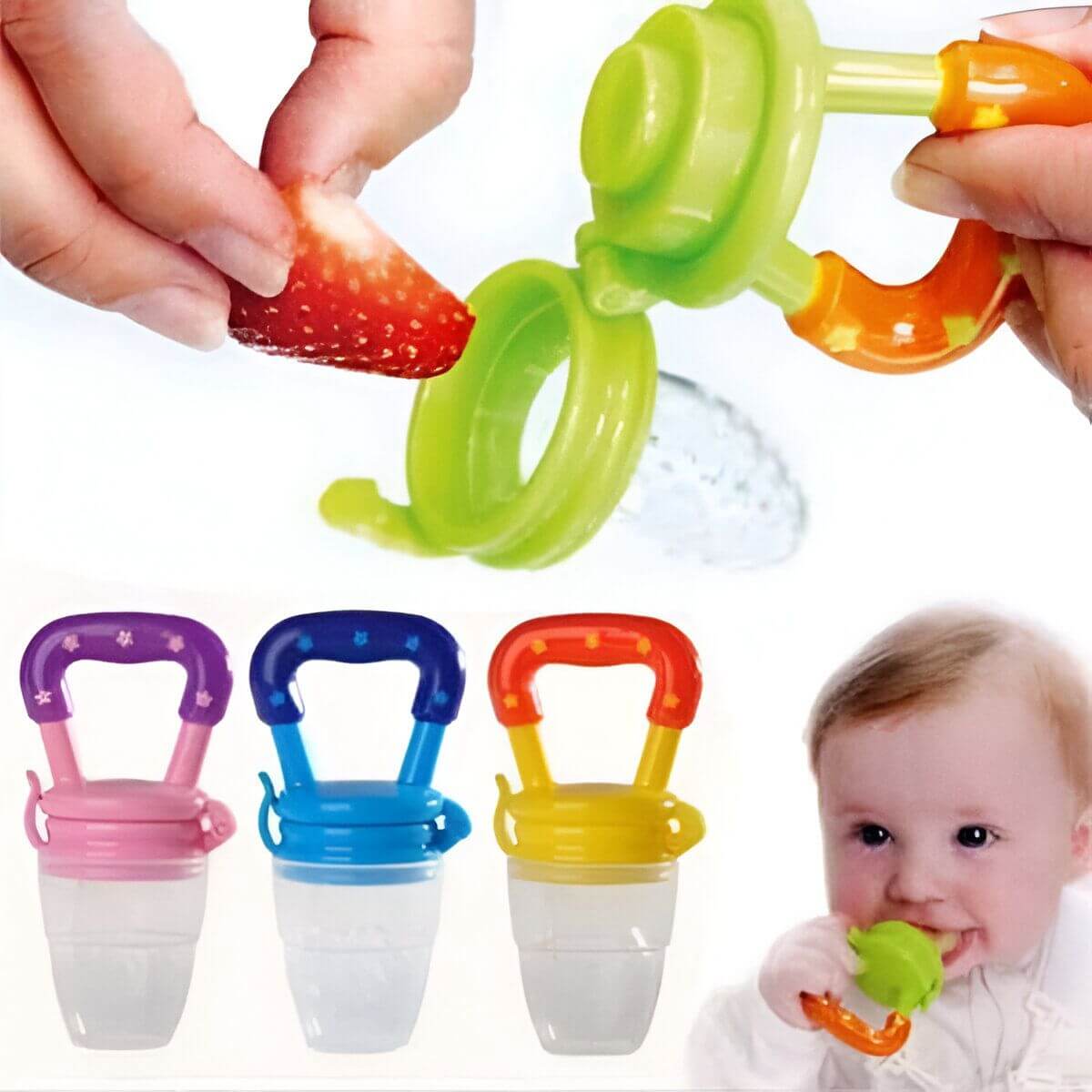 Kids BPA-Free Fruit Pacifier – Safe &amp; Fun Feeder for Babies (Mix/Random Colors) Grand Bazaar