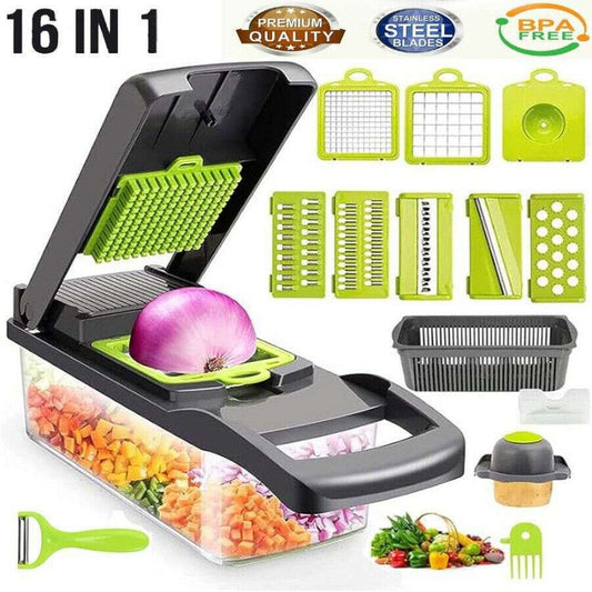 16-in-1 Vegetable Chopper & Slicer Set | Multifunctional Kitchen Tool with Accessories Grand Bazaar