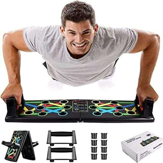 Foldable Multipurpose Push-Up Rack Board | Durable Fitness Tool with Box Grand Bazaar